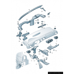 grille de ventilation aeration lateral audi a3 8l0820901