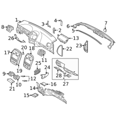 grille aeration ventilation gauche tableau de bord Kia cerato 97430-2F500 97430-2F000 97480-2F050GW